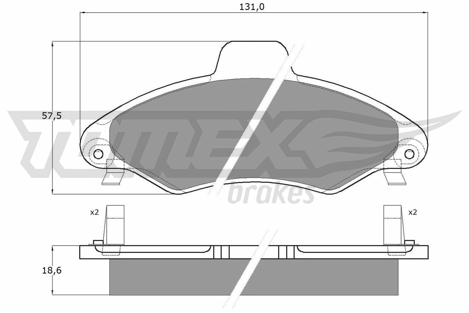 Sada brzdových platničiek kotúčovej brzdy TOMEX Brakes